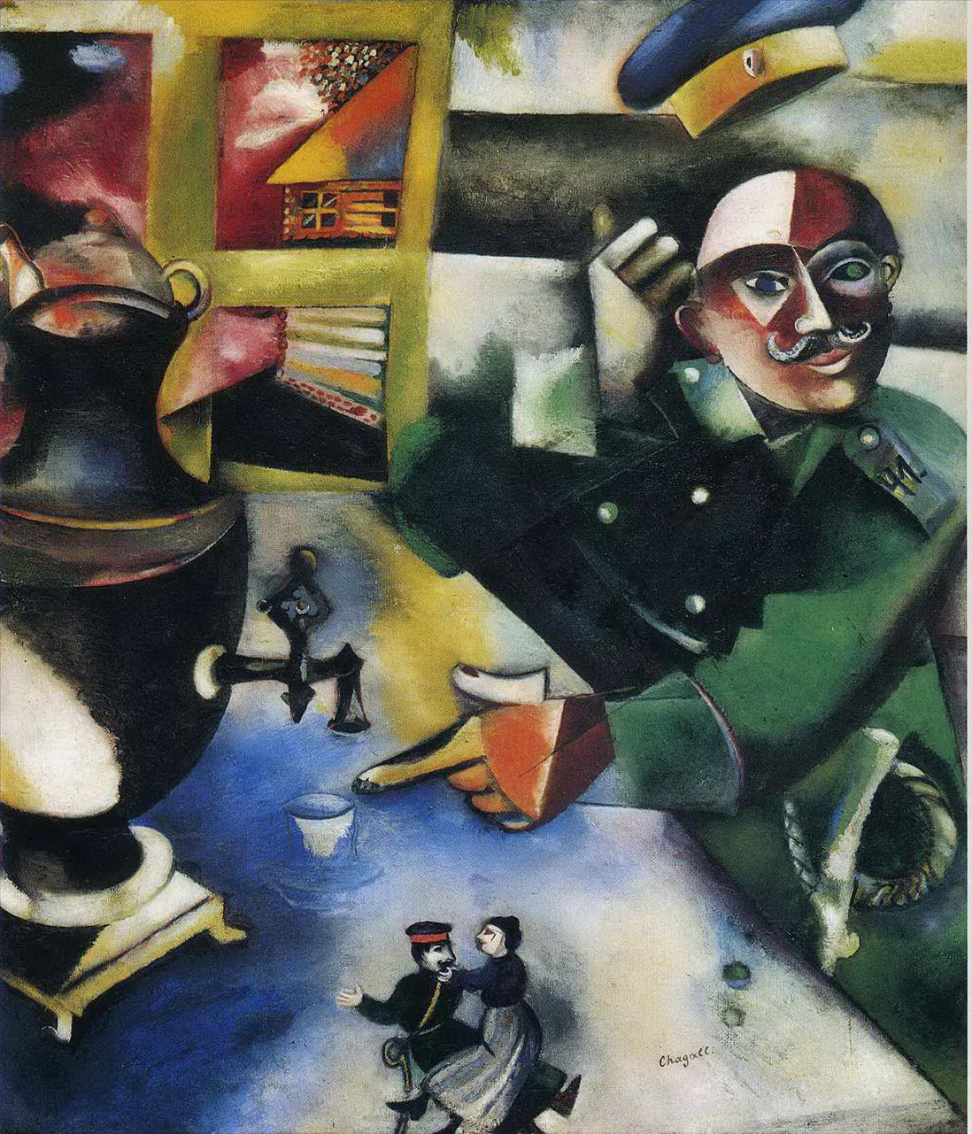 Le soldat boit contemporain Marc Chagall Peintures à l'huile